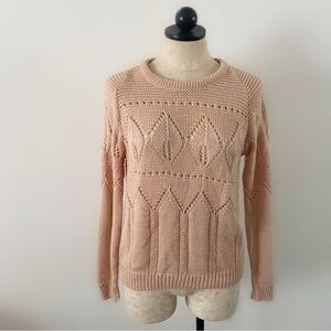 Vintage 70s designer originals cream oatmeal knit sweater long sleeve